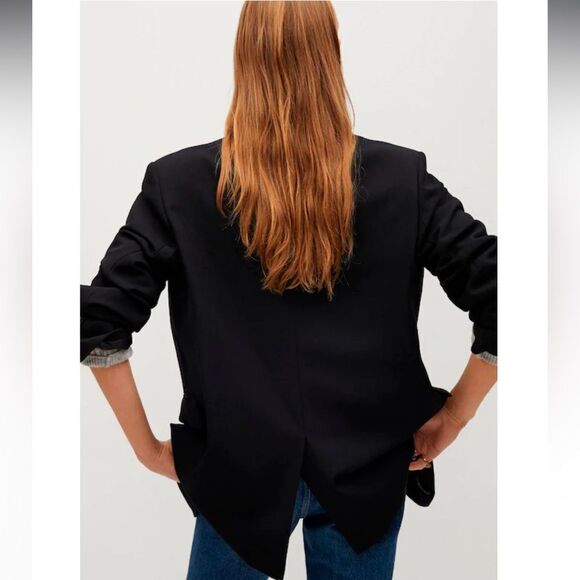 MNG Mango nwt black Blazer Jacket Long oversized - Picture 2 of 16